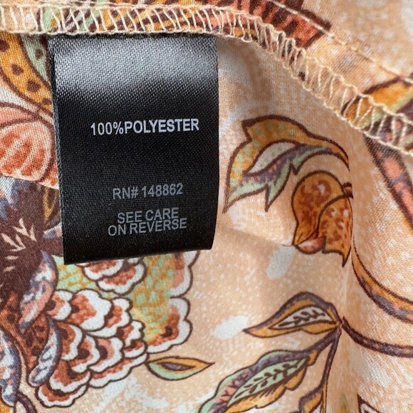 Torrid 1X Babydoll Tunic Top Orange Brown Floral Hi Low Boho Blouse - Picture 8 of 16
